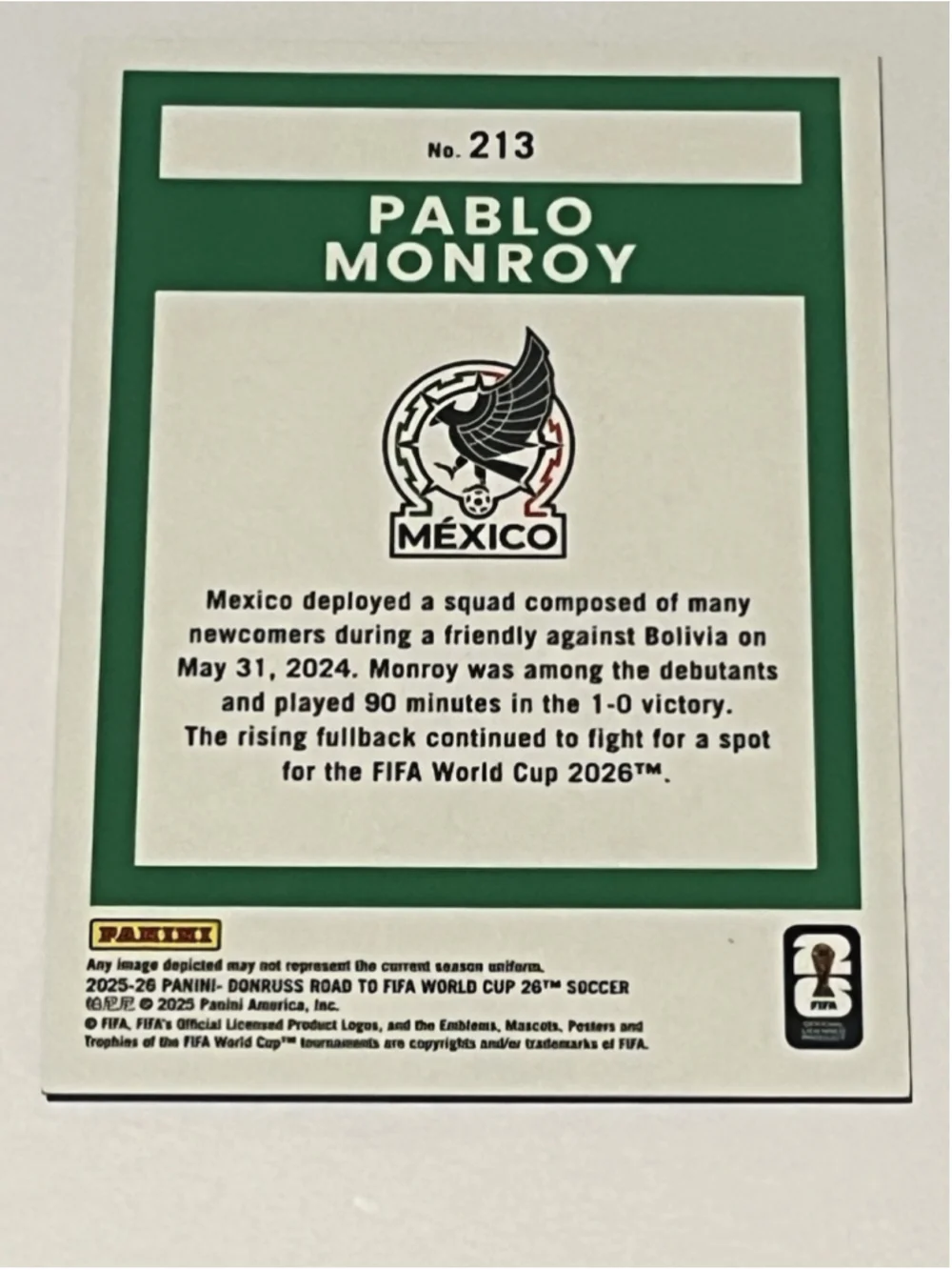 Pablo Monroy Road To FIFA World Cup 26 #213 Blue Scope 94/95 Rated Rookie